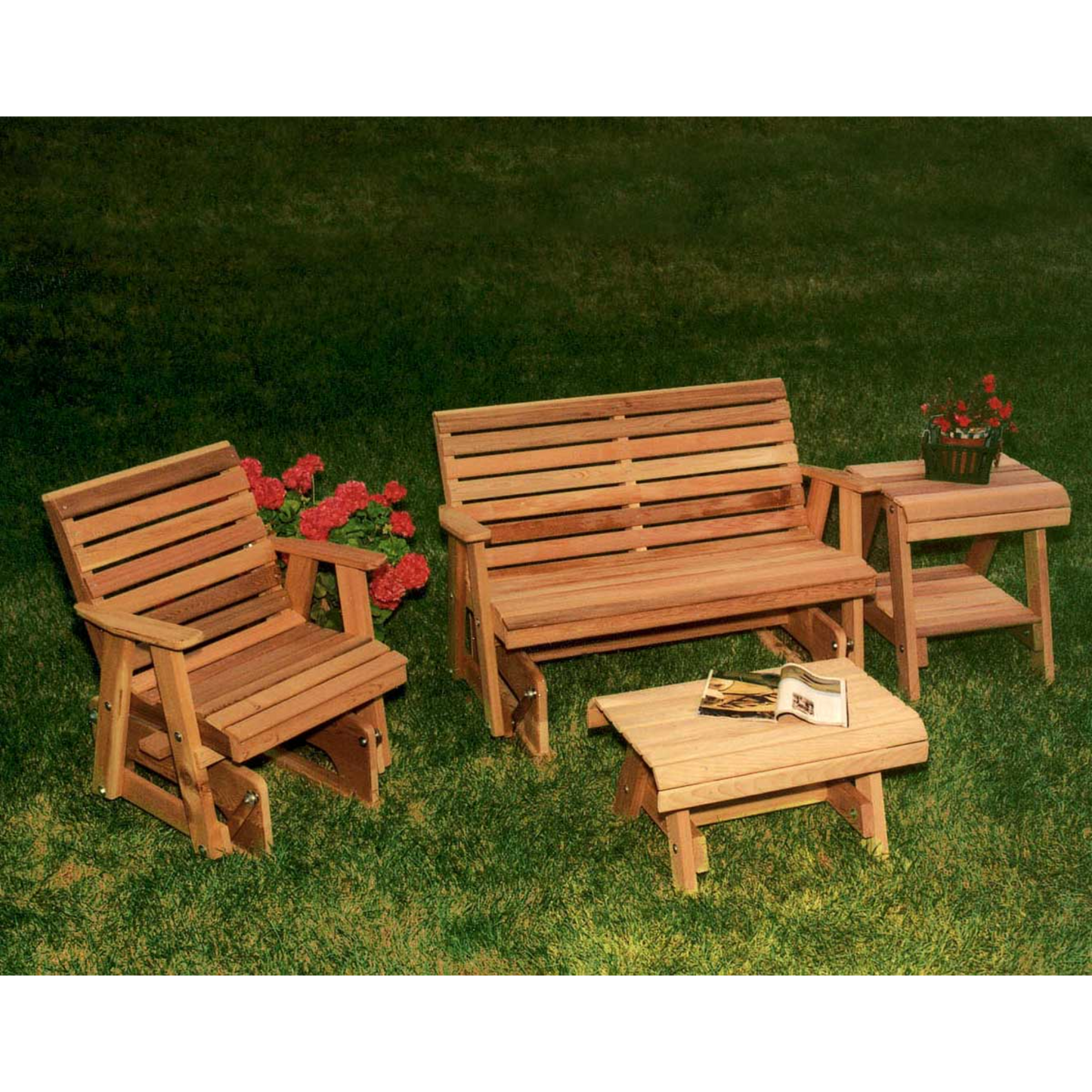 CreekVine Designs Cedar Rocking Classic Gliders & Tables Set