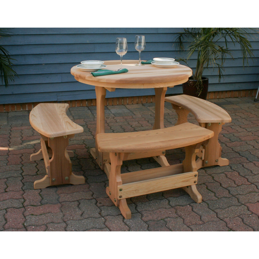 CreekVine Designs Cedar Round Trestle Dining Set